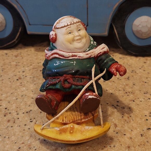 Solomon athe Sledder Dept 56 Monks at Christmas Porcelain Figurine - Picture 2 of 7